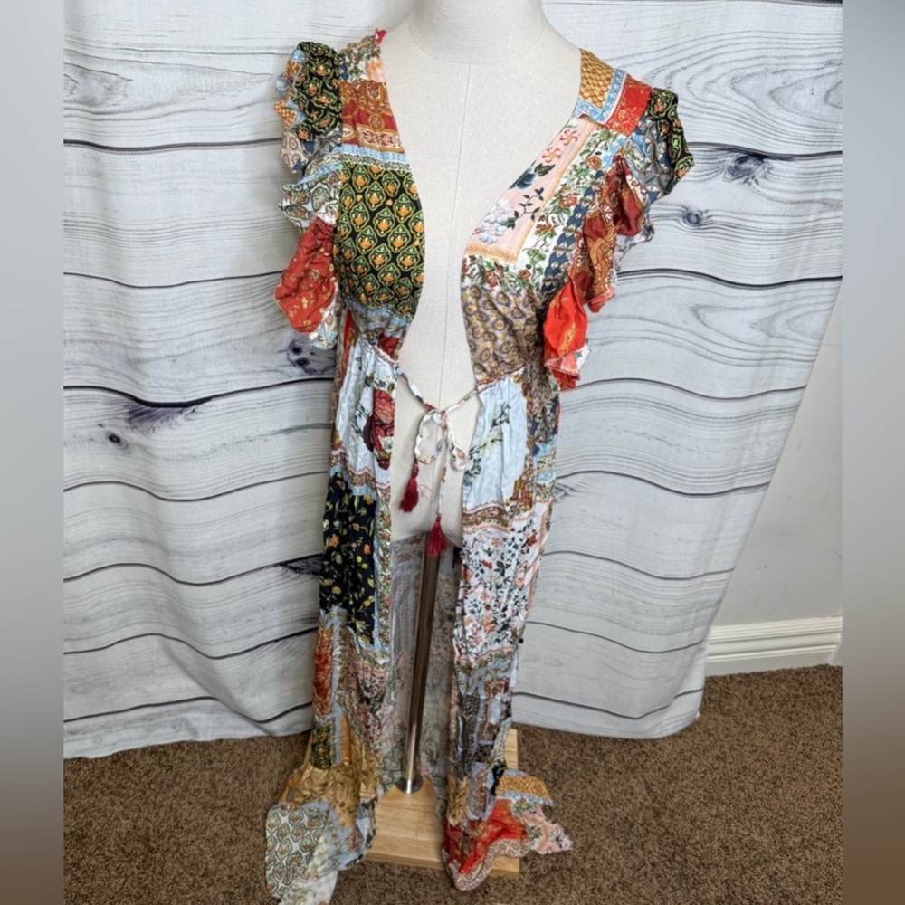 🌺 Agua Bendita Emilia Alanya Cover-Up 🏝️ Maxi Dress Resortwear Summer Vacay NWT